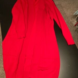 Women's Red Sweater Cardigan